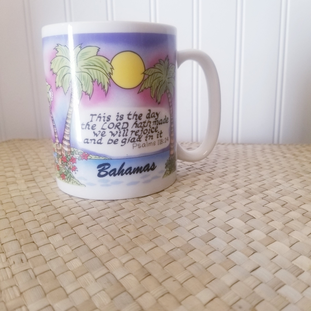 Vintage Tropical Bahamas Scripture Mug